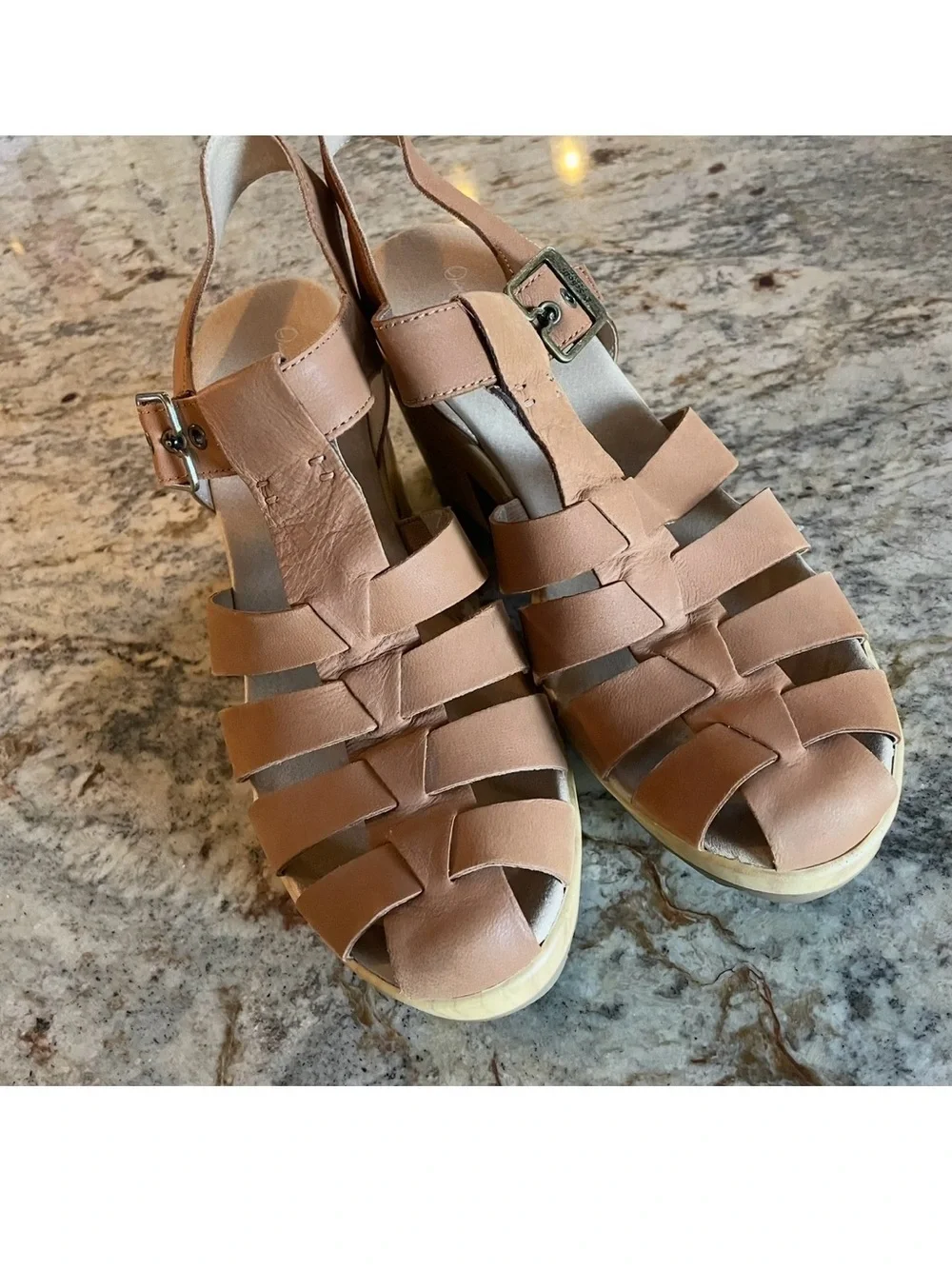 Dr. Scholl's Want It All Platform Sandals Tan Size 8.5
